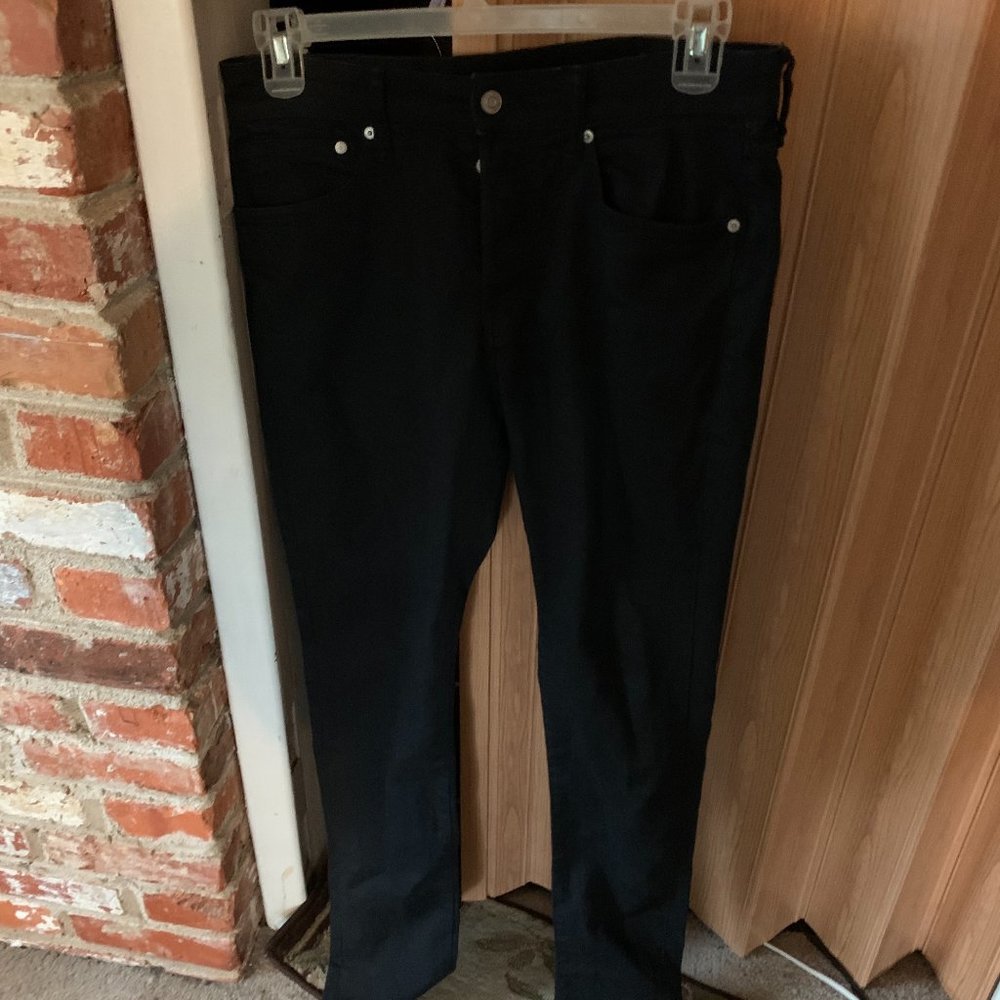 H&M Black Button Fly Skinny Jeans 33x32